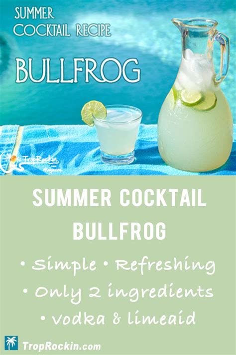 And if your two friends say this, it's simply an invitation to drink vodka together. Super Simple Summer Vodka Cocktail - Bullfrog! Refreshing and only 2 ingredients. | Easy summer ...