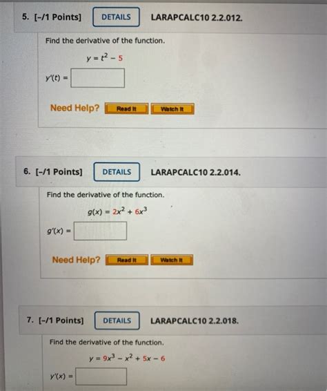 Solved Points Details Larapcalc Find The Chegg