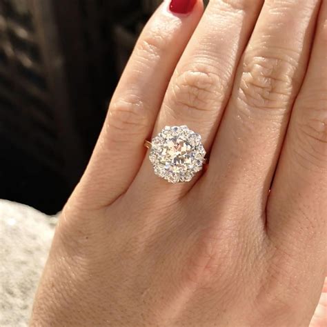 Large Diamond Cluster Engagement Ring The Catalina Ring Is A Large