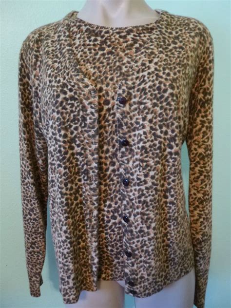 Shop for plus size sweatshirt online at target. Sag Harbor sz M Twinset Leopard Print Sweater Top V-neck ...