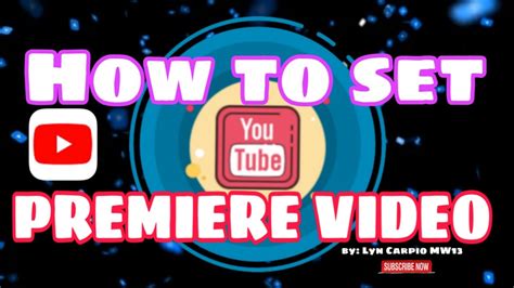How To Set Premiere Youtube