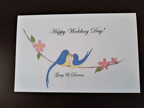 Love Birds Wedding Greeting Card Etsy