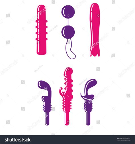 vector pink violet illustration dildos vibrators stock vector royalty free 533894731