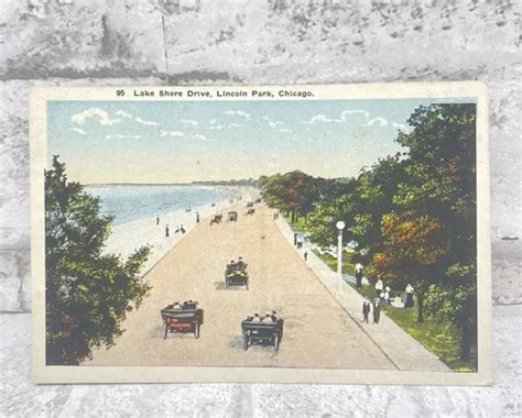Vintage Lake Shore Drive Lincoln Park Chicago Postcard 1499 Picclick