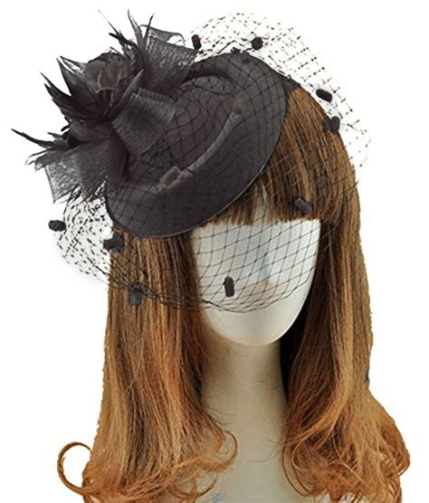 fascinator hats pillbox hat british bowler hat feather flower veil wedding hat black