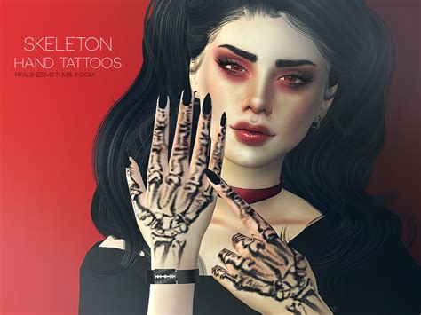 Pralinesims Skeleton Hand Tattoos Sims 4 Tattoos The Sims 4 Packs