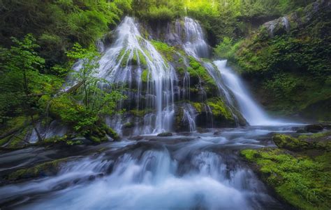 Wallpaper River Waterfall Moss Cascade Columbia River Gorge