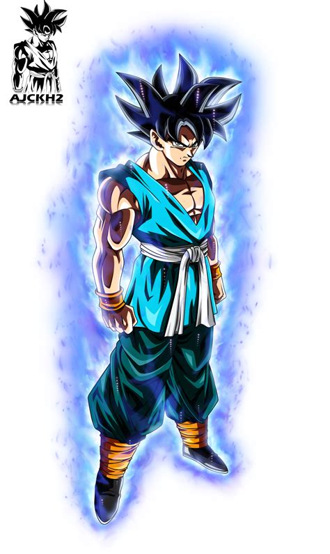 The image is png format with a clean transparent background. Son Goku Ultra Instinct with Aura by ajckh2 on DeviantArt