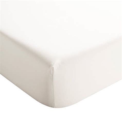 400tc Sateen Super King Fitted Sheet Ivory Brandalley