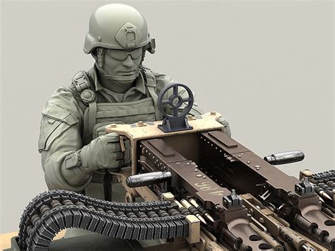 Us Army Special Forces Gunner For 50 Cal M2 And Twin 50 Cal M2