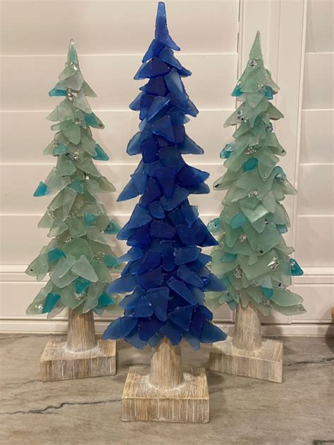 Sea Glass Christmas Trees Christmas Tree Glass Christmas Tree Arts And Crafts