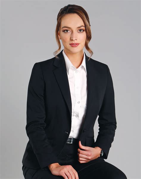 M9201 Ladies Wool Blend Stretch One Button Cropped Jacket