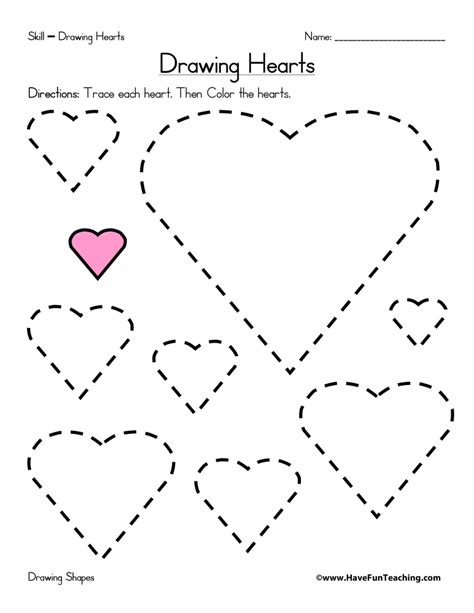 Drawing Hearts Worksheet Have Fun Teaching