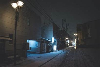 Moody Night Japan Street Urban Snow Asia