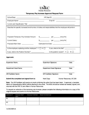 Employee Pay Increase Form Fill Online Printable Fillable Blank