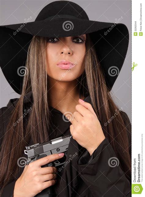 Beautiful Girl With Gun Stock Photo Image Of Agent Caucasian 22262544