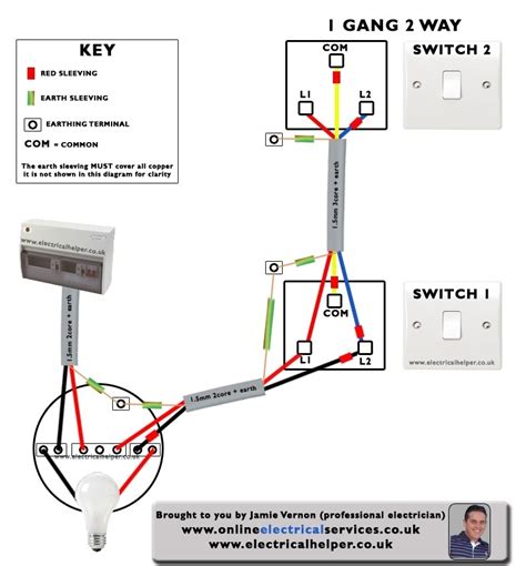 Two Way Lighting Circuit Diagram Comvt For Light Switch 2 Way Wiring