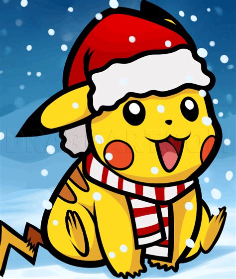 How To Draw Christmas Pikachu Step By Step Drawing Guide By Dawn