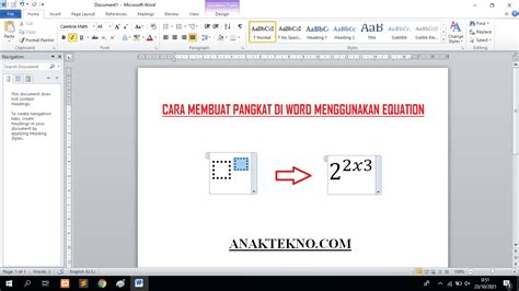 Cara Membuat Pangkat Di Word Menggunakan Equation