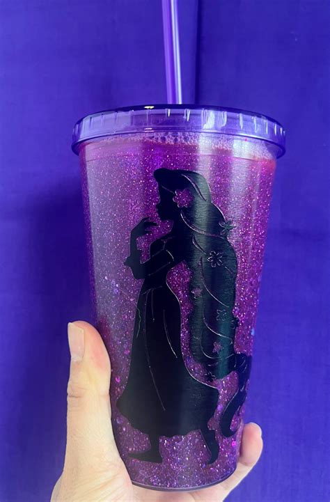 Rapunzel Tangled Snow Globe Glitter Tumbler Disney 16oz Etsy