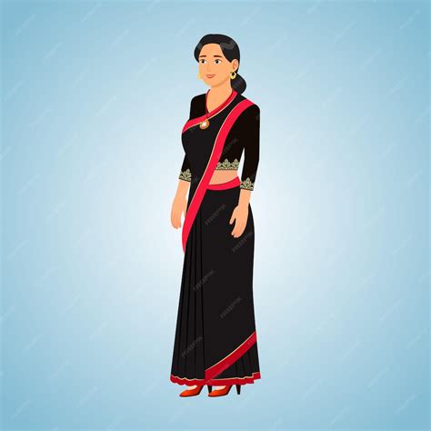 premium vector woman in traditional newari dress haku patasi