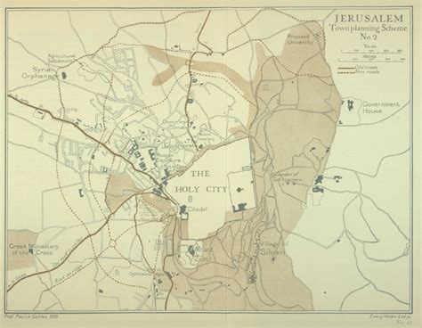 Geddes Plan For Jerusalem 1919 Prof Patrick Geddes 1919