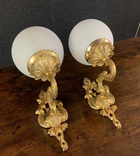 Pair Of Gilt Bronze Sconces With One Light Arm Each With Catawiki
