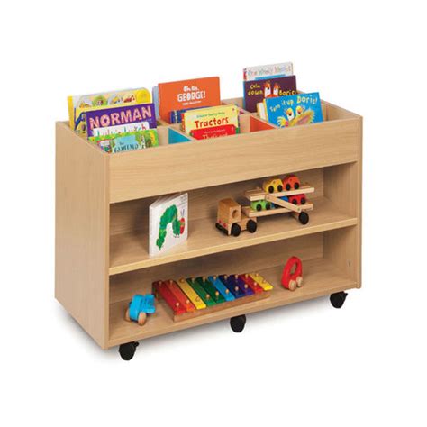 China Double-Sided Library MDF Wooden Book Trolley - China Wooden