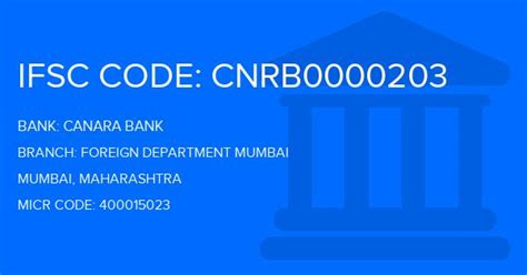 202674 or searching for the. Canara Bank Foreign Department Mumbai Branch, Mumbai IFSC ...