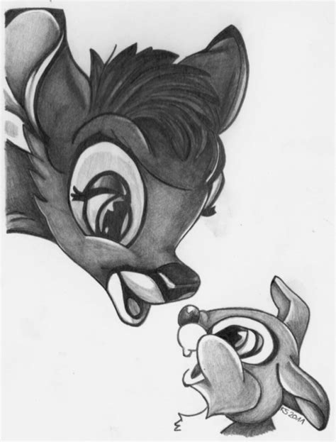 Bambi And Thumper By Kerstinschroeder On Deviantart Cartoon Drawings