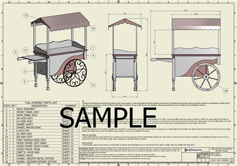Diy Plans For Full Size Wooden Candy Cart Dimensions In Mm Etsy