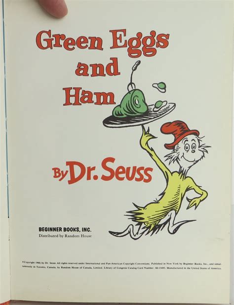 green eggs and ham seuss dr first edition first issue