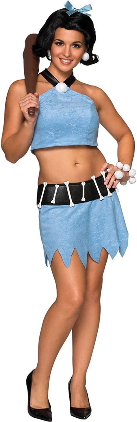 Womens Betty Rubble Costume Blue And Black Clothing