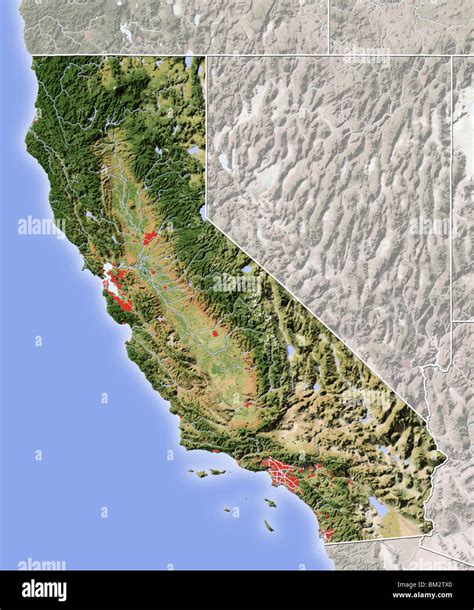California Shaded Relief Map Stock Photo Alamy