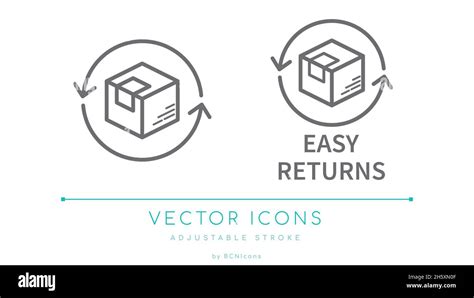 Easy Returns Logistics E Commerce Vector Line Icon Stock Vector Image