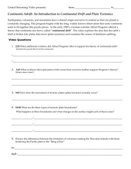 What was the name of the large supercontinent formed when all of the continents were joined together? 7-1 continental drift outline worksheet answers