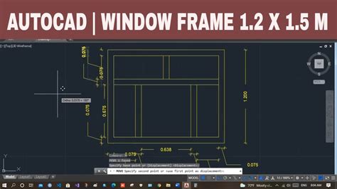 Autocad Window Frame Drawing 15 M X 12 M In Autocad Youtube