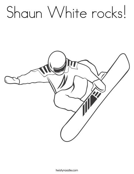 Free printable snowboarding coloring pages for kids. Shaun White rocks Coloring Page - Twisty Noodle