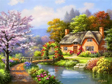 Spring Cottage Wallpapers Wallpaper Cave