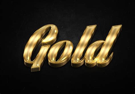 40 3d Shiny Gold Text Effects Preview Psd In Editable Psd Format Free