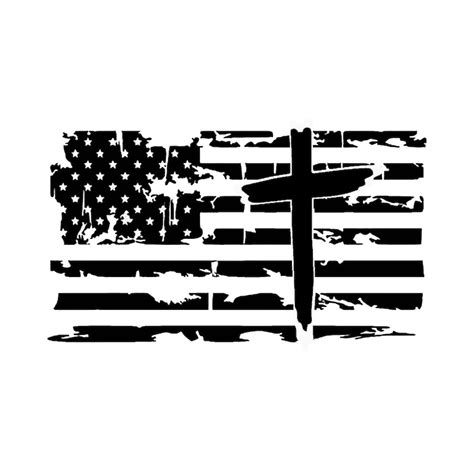 Flag And Cross Decal Etsy