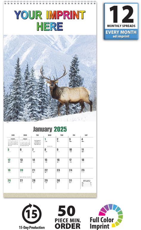 2024 Sportsman Executive Calendar 9 X 19 Imprinted Spiral Bound