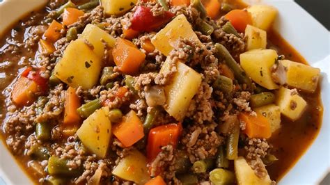 Picadillo De Carne Molida Y Verduras Bien Caldosito Youtube