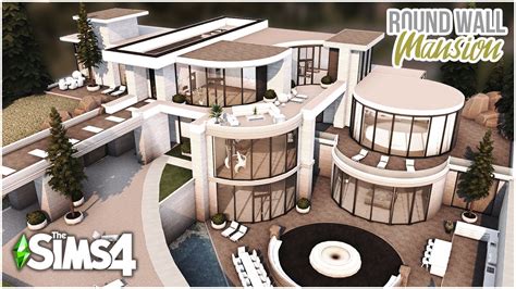 Round Mansion With The Curved Room Update No Cc Sims 4 Speed Build