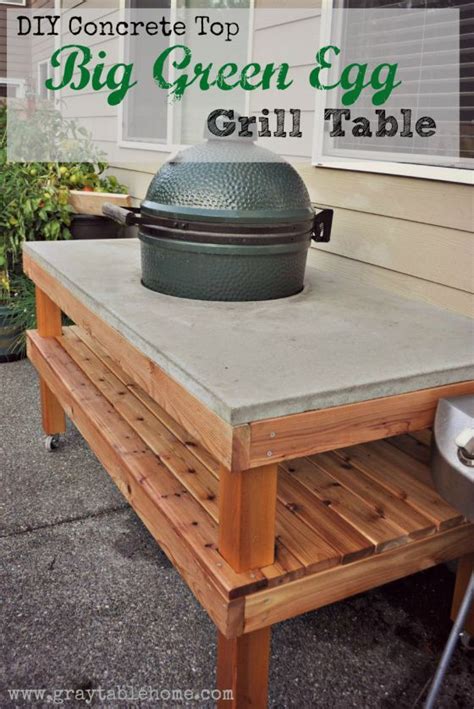 See more of big green egg on facebook. DIY Big Green Egg Table with Concrete Top - Gray Table Home | Furniture | Pinterest | Green eggs ...
