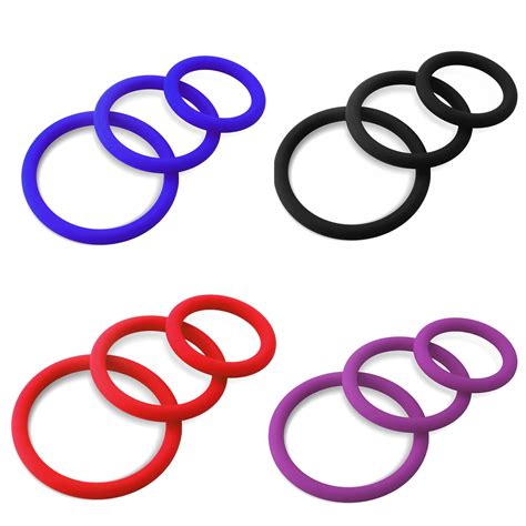 Thin Round Smooth Cock Ring 3 Pack 32mm 12 40mm 16 And 50mm