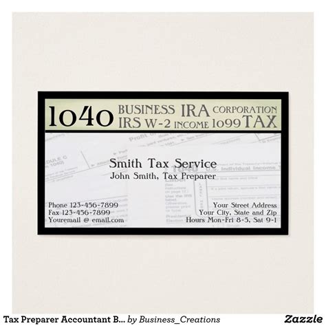Maybe you would like to learn more about one of these? Tax Preparer Accountant Business Card | Zazzle.com | Tax preparation, High quality business ...