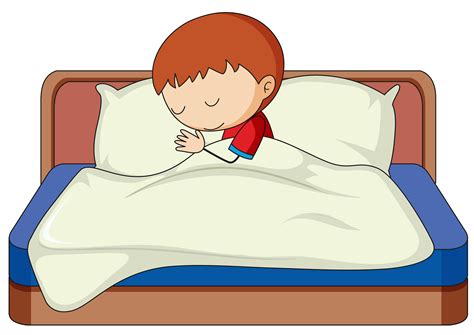 A Boy Sleeping On The Bed 525971 Vector Art At Vecteezy