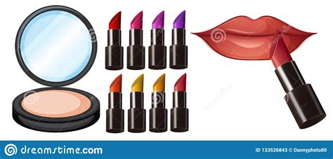 Different Lipstick Colour Make Up Stock Vector Illustration Of
