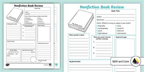 In Depth Nonfiction Book Review Writing Template Twinkl